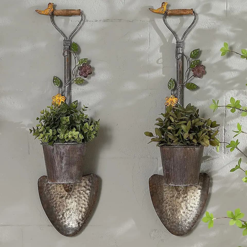 2Pcs Wall Mounted Planter, Farmhouse Outdoor Wall Decor