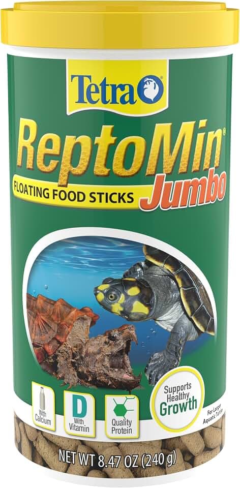 Tetra ReptoMin Jumbo Floating Food Sticks, 8.47 Ounces (240 Grams), Soft Stick Food Formulated for Larger Aquatic Turtles