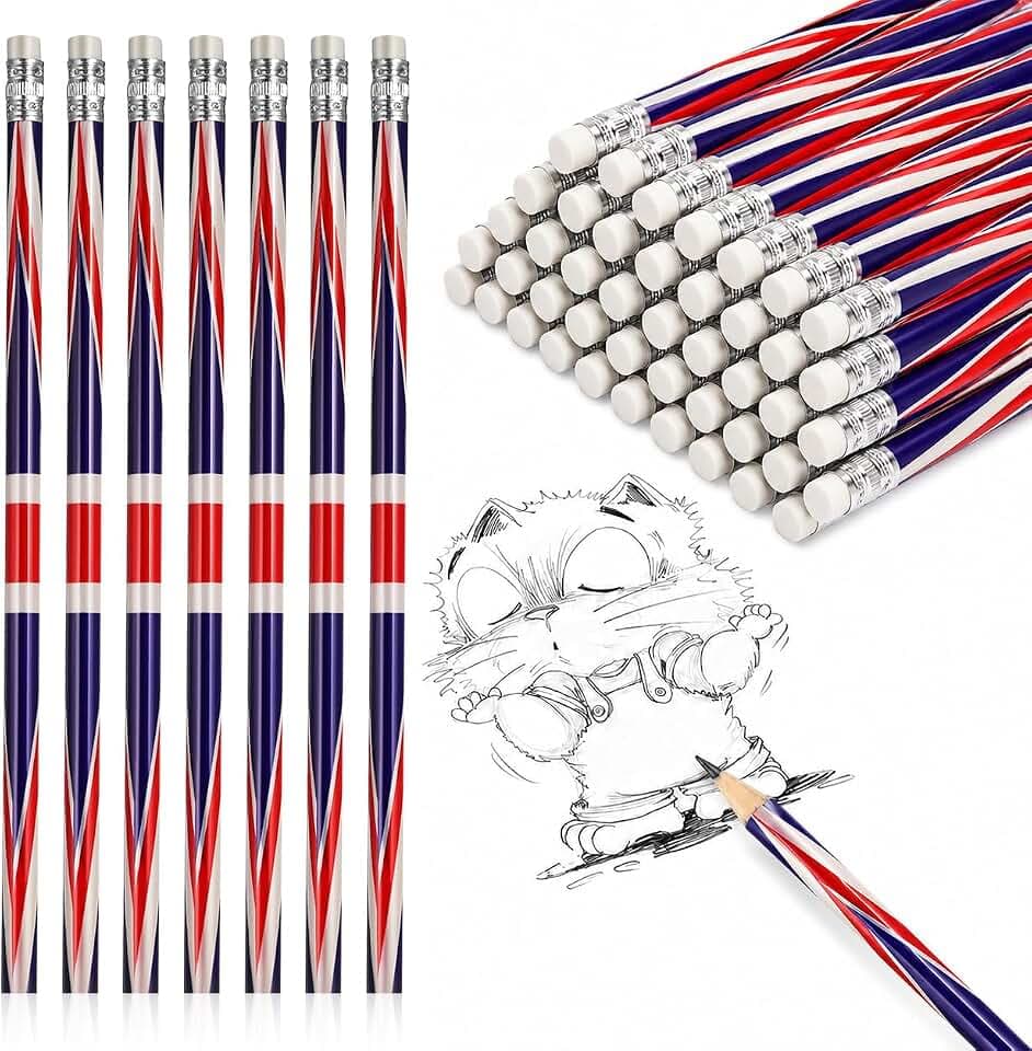 NUOBESTY 60 Stück HB Holzbleistifte Bleistifte Mit Britischer Flagge