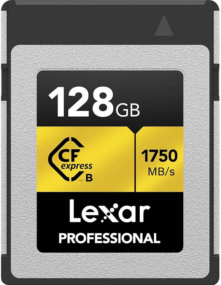 Lexar 128GB Professional CFexpress Type B Memory Card GOLD Series, Up To 1750MB/s Read, Raw 8K Video Recording, Supports PCIe 3.0 and NVMe (LCXEXPR128G-RNENG)