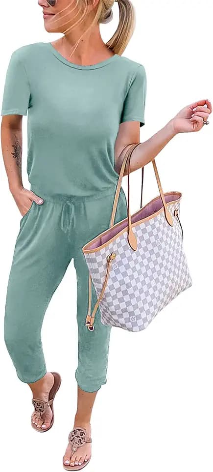 KIRUNDO Jumpsuits for Women Summer 2026 Casual Short Sleeve