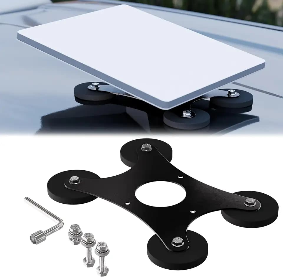 DAIERTEK Starlink Mini Car Magnetic Mount - Ultra Strong 265LBS Quick Release Roof Mount Kit, 360° Rotation, No Drill Universal Magnetic Car Mount for RV Van Truck Boat Yacht Vehicle