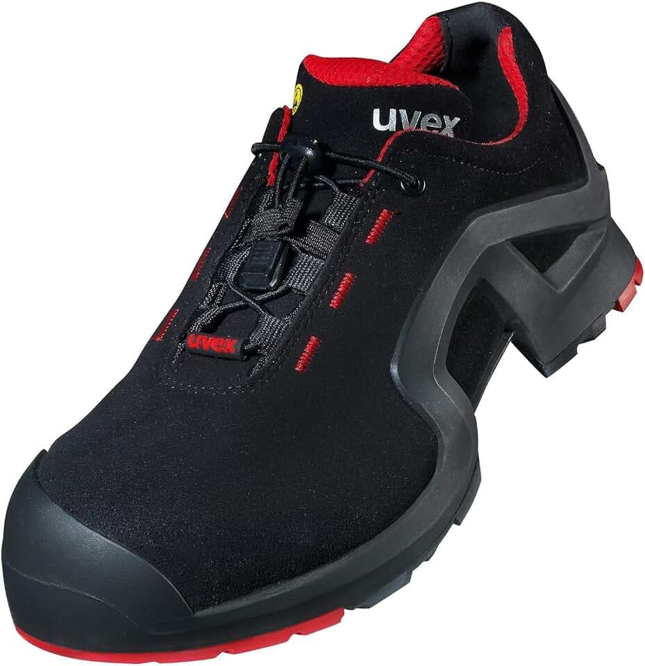 Uvex 1 X-Tended Support Arbeitsschuhe - S3-Sicherheitsschuhe für Damen & Herren - Rot-Schwarz