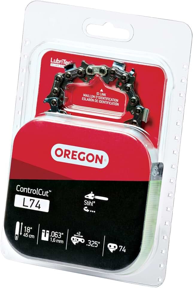 Oregon Chainsaw Chain for 18" Bar, .325" Pitch, .063" Gauge, 74 Drive Links