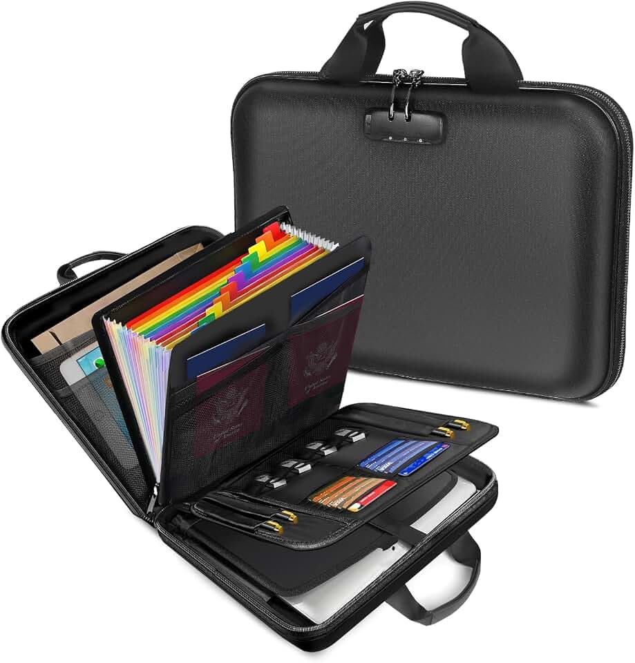 Fireproof Document Organizer with Lock for Important Documents, File