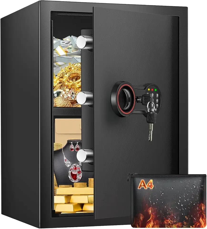 [3.3Cub] Large Home Safe Box with Fireproof Waterproof Bag, 19.7" Tall Safe
