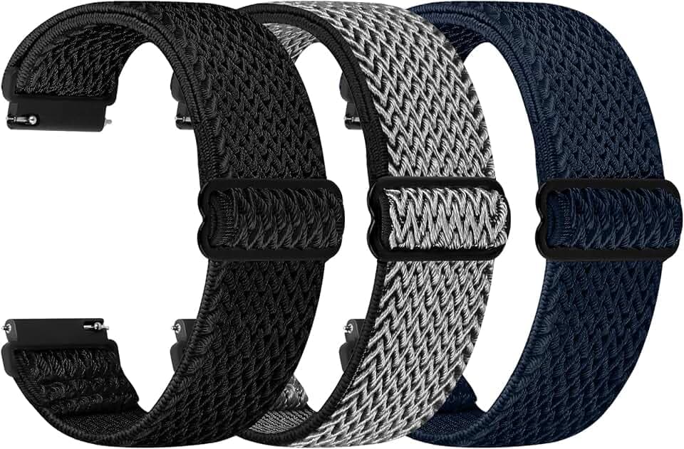 TumpCez Elastische Uhrenarmbänder,16mm 18mm 19mm 20mm 22mm 24mm Schnellverschluss Nylon Armband Verstellbare Aatmungsaktive Sportbänder Ersatzarmband für Herren Damen