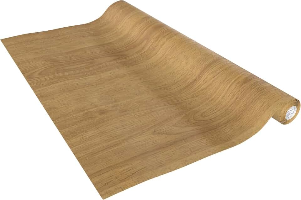 Venilia Möbelfolie selbstklebend, Eiche Hell Holzoptik, 90 cm x 2,1 m, Deco Standard, PVC, langlebig, einfache Entfernung, hitzebeständig, reißfest, 56149