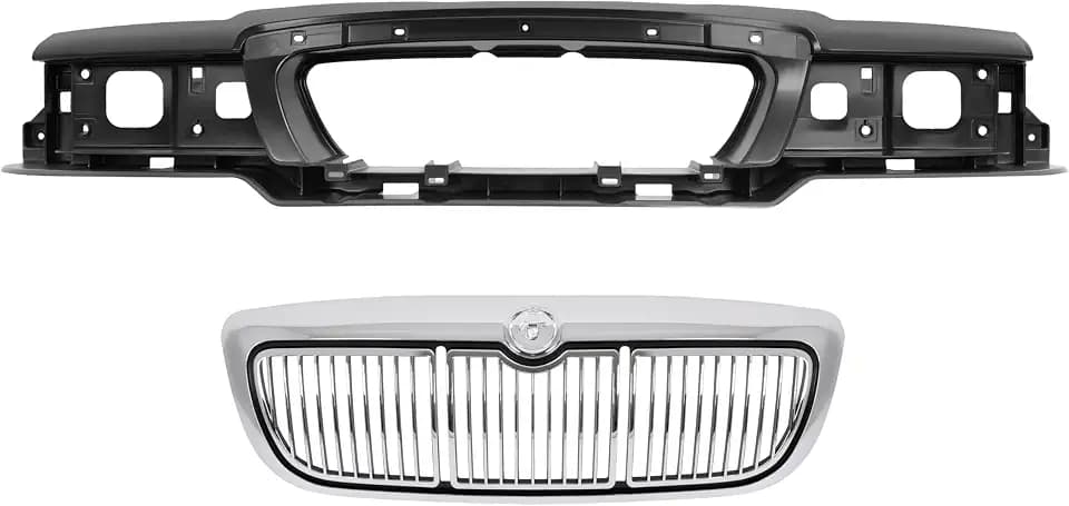 HECASA Header Panel and Grille Compatible with 98-02 Mercury Grand Marquis