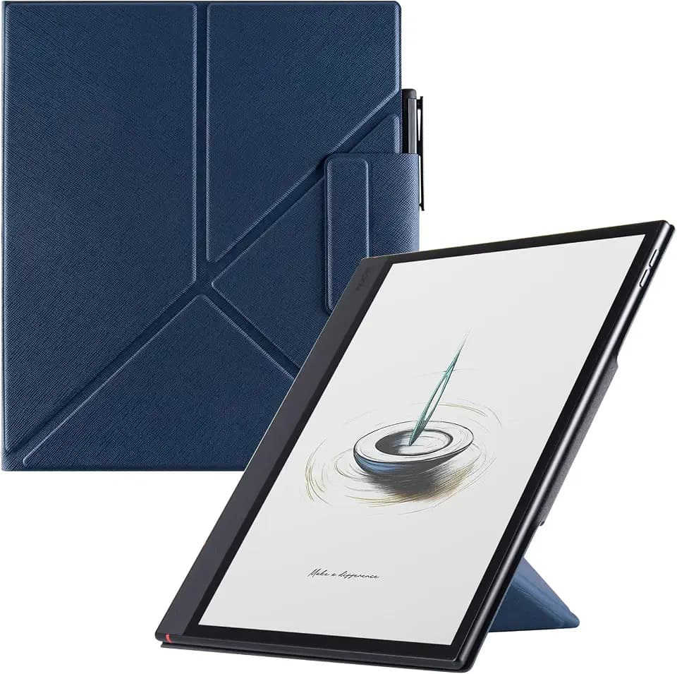Case for Boox Note Air 6C/Note Air 5 C,PU Leather Magnetic Cover,Dark Blue