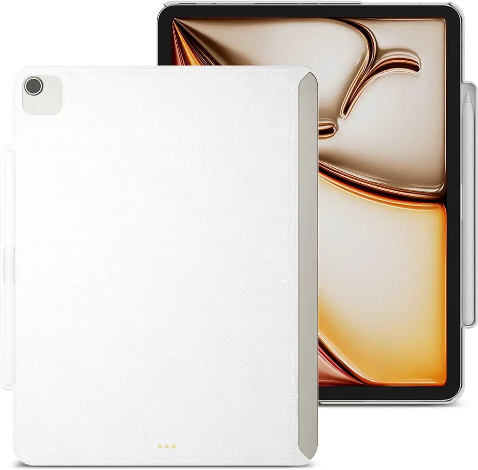 MAGEASY CoverBuddy iPad Case that Fits Magic Keyboard for iPad Air 13" (M4 2026 / M3 2025 / M2 2024, 8th/7th/6th Generation) Magic Keyboard Compatible iPad Air Case with Heat Dissipation (White 5.0)