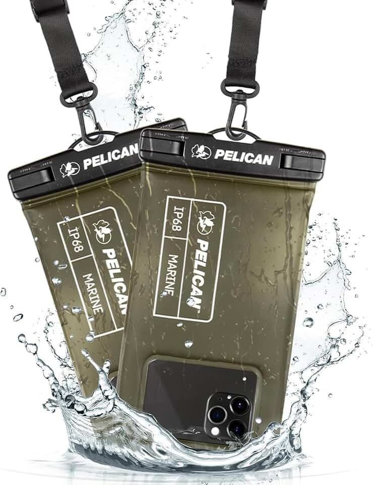 Pelican 2 Pack Marine Waterproof Phone Pouch (Regular) - Olive Green