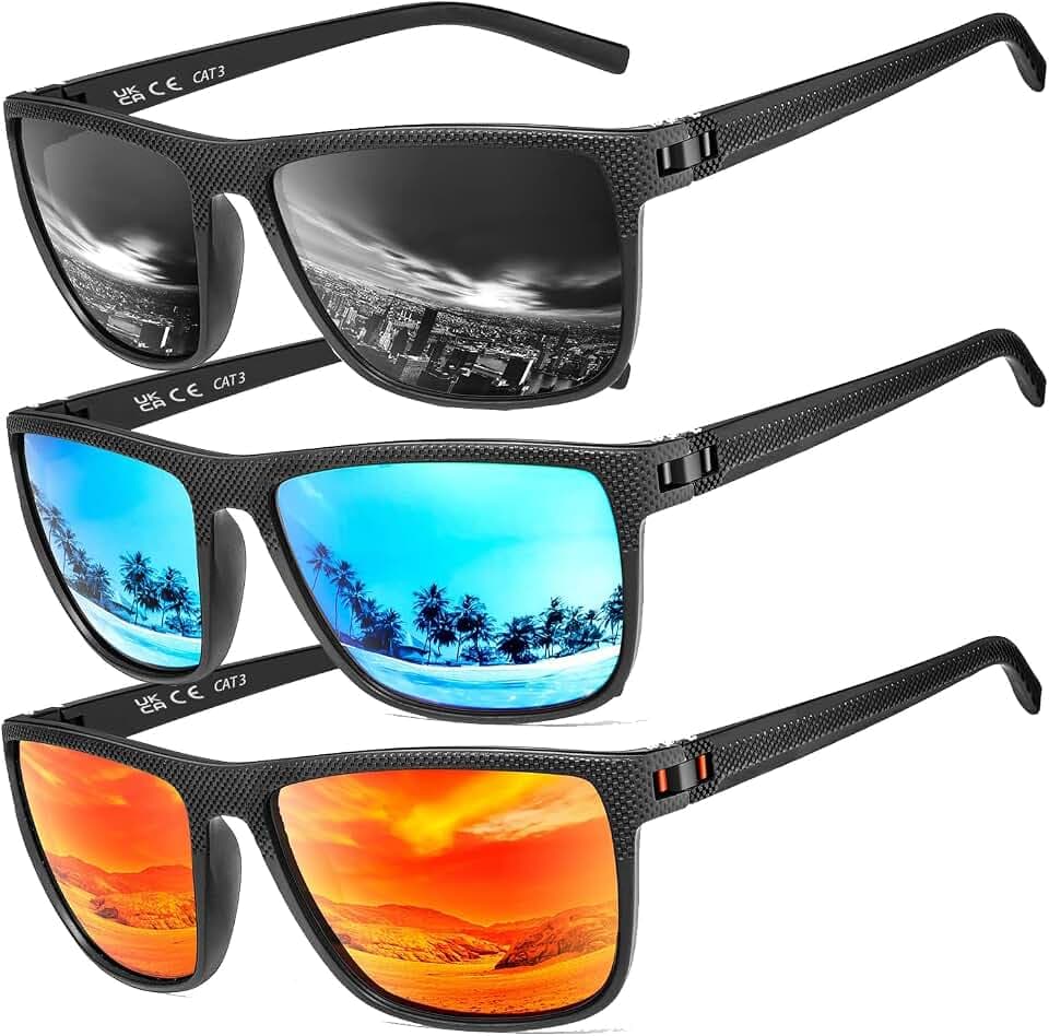 Perfectmiaoxuan Polarisierte Sonnenbrille Herren/Damen, Vintage Elegant Brillengestell Klassisch, HD-Pilotobjektive; Outdoor-Sportarten,Golf,Fahren,Angeln,Reisebrille Mode Sonnenbrille