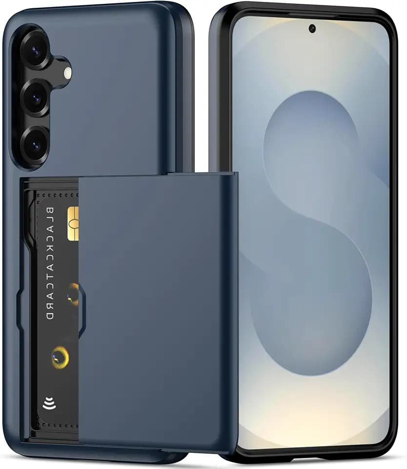 Nvollnoe for Samsung Galaxy S25 Plus Case with Card Holder Blue