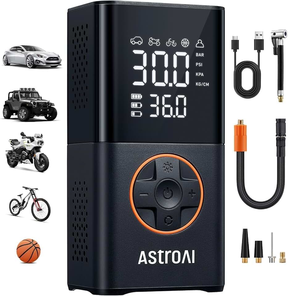 AstroAI L7 Tire Inflator Portable Air Compressor,150 PSI Cordless Bike Pump