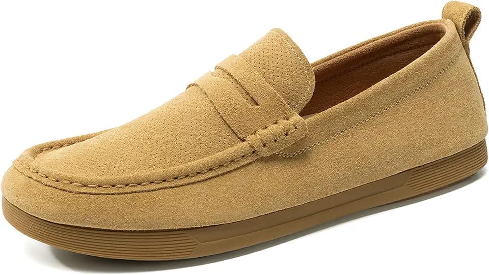 Bruno Marc Men's Penny Loafers Suede Leather Moccasins Casual Slip-on Driving Shoes