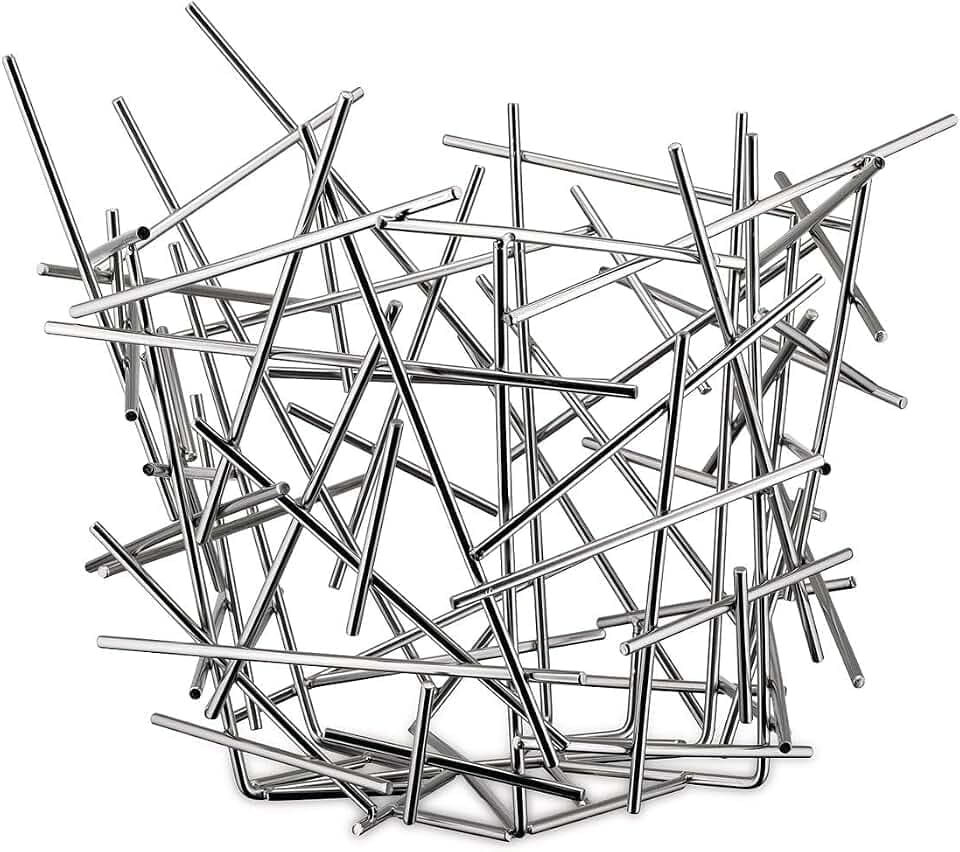 Alessi Blow Up Zitruskorb aus Edelstahl, 36 cm x 35 cm x 31,5 cm, Silber
