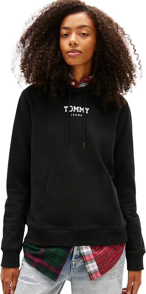 Tommy Jeans Damen Tjw Reg ESS Logo 2 Hoodie EXT Dw0dw21921 Kapuzenpullover (1er Pack)
