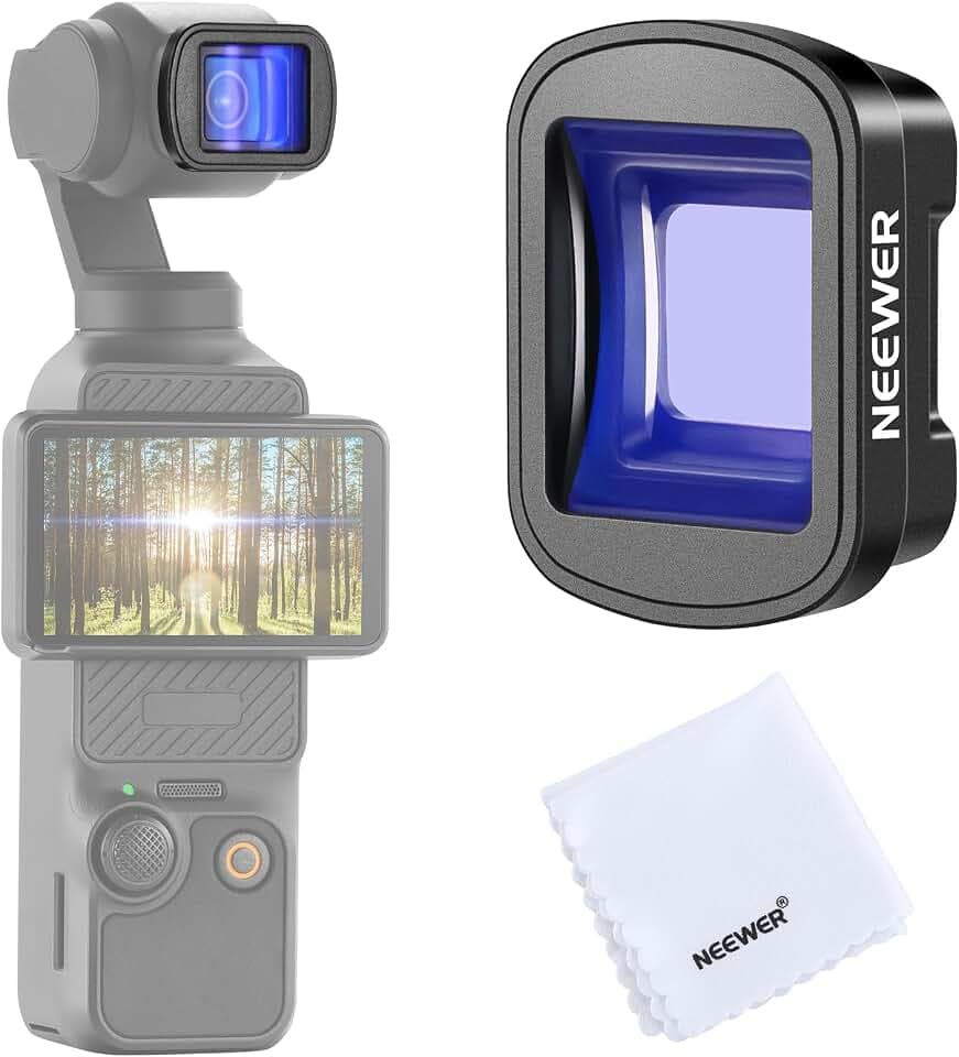 NEEWER 1,2X Anamorphot Objektiv, kompatibel mit DJI Osmo Pocket 3 / Pocket 4 / Xtra Muse, HD Magnetobjektiv für kinoreife Breitbildaufnahmen mit Blue Streak Effekt, LS-44 Pro