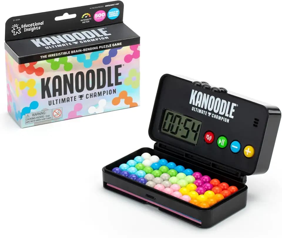 Learning Resources Kanoodle Ultimate Champion, Geschenke für 7-Jährige, Denk- und Logikspiel mit 500 Herausforderungen, mit Stoppuhr und Geräuschen, Solospiel, Reisespiele