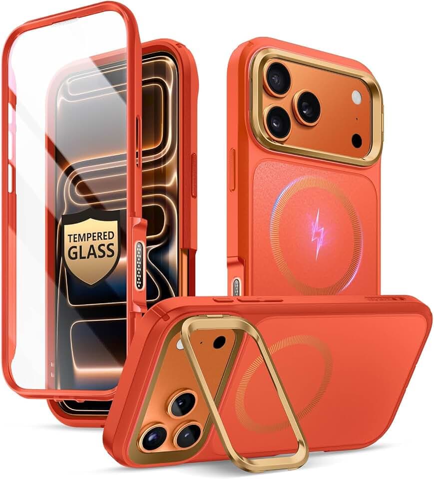 i-Blason für iPhone 18 Pro/17 Pro Hülle mit Ständer, Displayschutz aus Glas