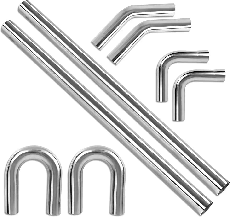Richeer 3 inch O.D. T304 Stainless Steel Exhaust Pipe Kit DIY Custom Tube