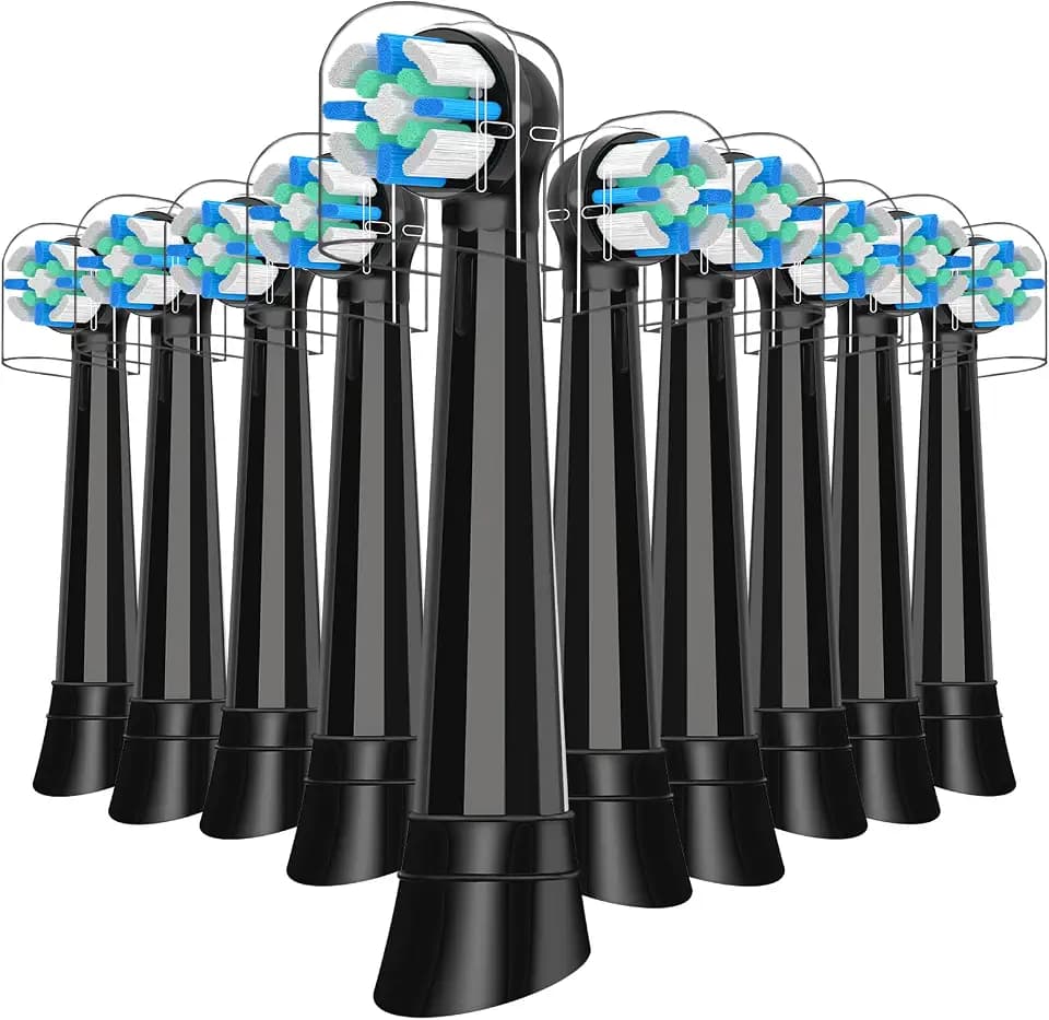 10 Pack IO Replacement Brush Heads Compatible with Oral B iO 2/3/4/5/6/7/8/9/10/Deep Clean Series Electric Toothbrushes, Toothbrush Head Compatible with Oral B IO (Black)