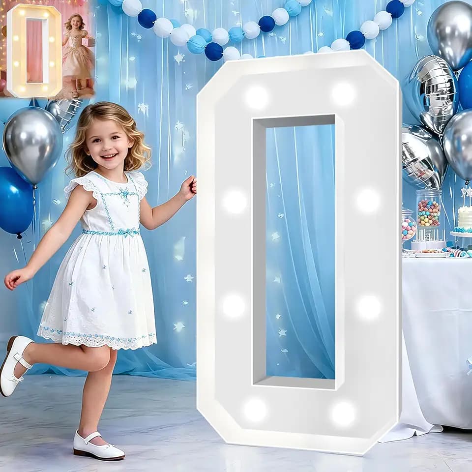 Pooqla 3 FT Marquee Letters, Light Up Letter O, Cool White and Warm White