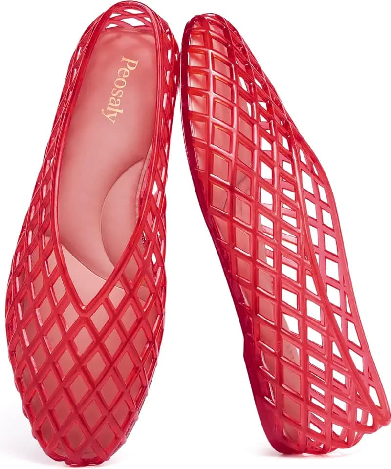 Flats for Women Comfortable Slip On Pointed Toe Womens Jelly Shoes