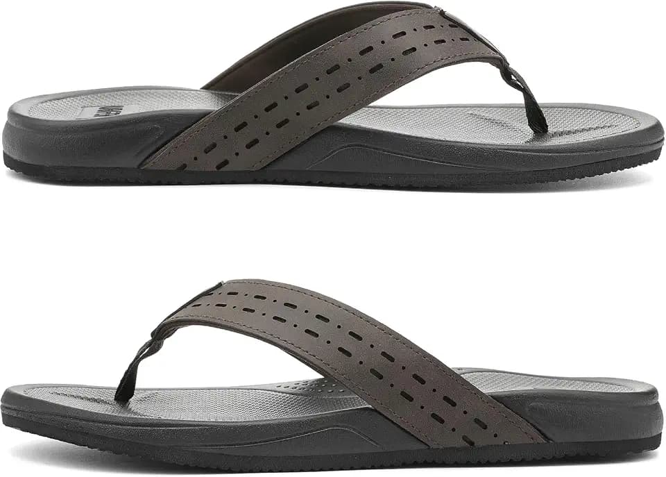UBFEN Mens Rubber Flip Flops for Beach and Water