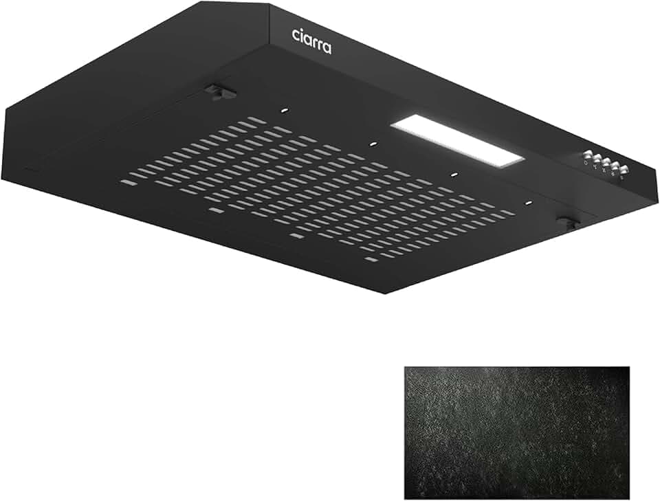 CIARRA CBCB6903 Unterbau Dunstabzugshaube 60cm Schwarz für Wohnung Küchen
