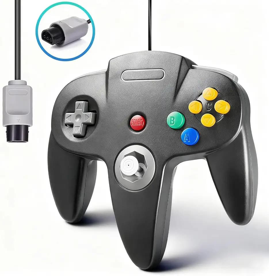 miadore Retro N64-Controller, Plug & Play,(Nicht-PC-USB-Version)