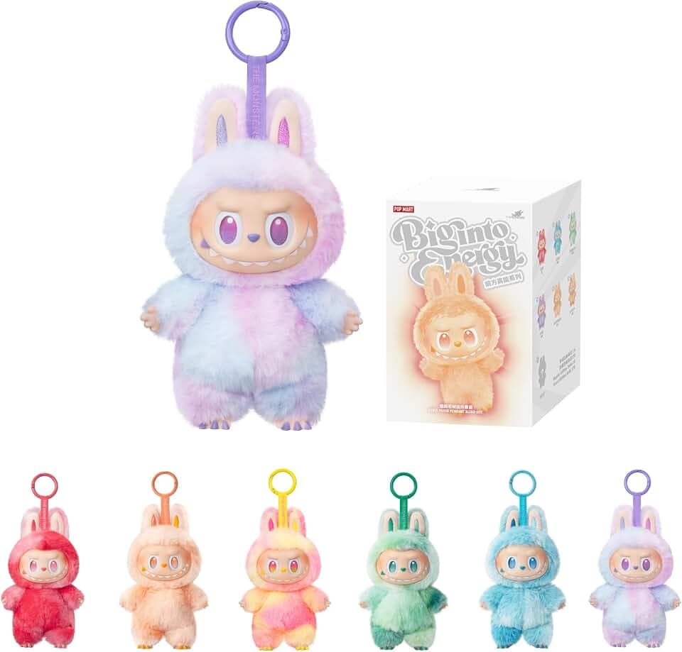 POP MART THE MONSTERS Big Into Energy Series – Vinyl-Plüsch-Anhänger Blind Box – niedliche sammelbare Tasche und Schlüsselanhänger-Zubehör – 1 Box