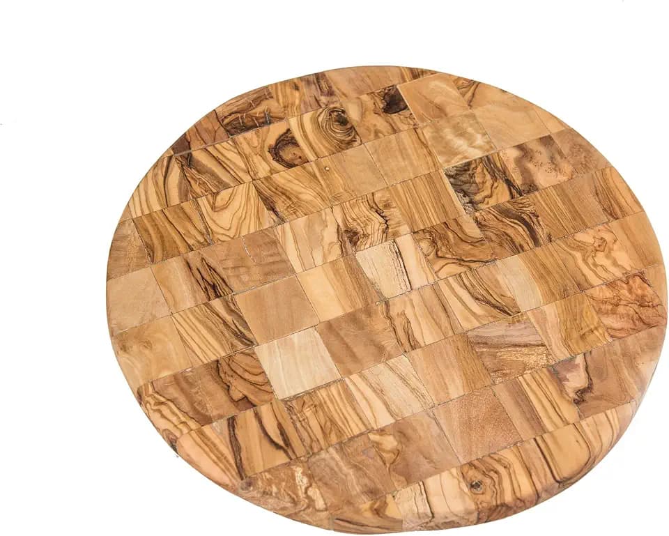 Lipper International Olive Wood Round Mosaic Board
