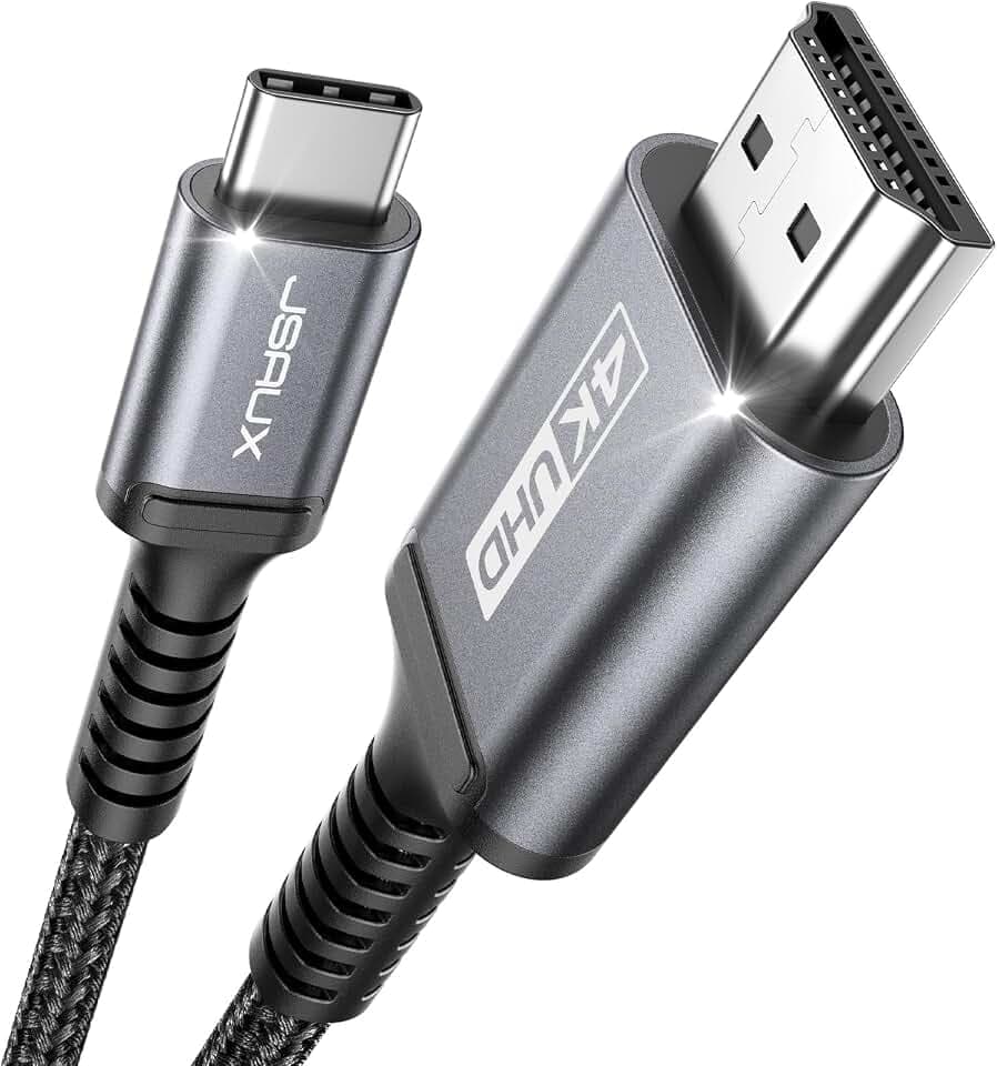 JSAUX USB C auf HDMI Kabel 1M, 4K@60Hz für iPhone 17/16, MacBook, S25, Grau
