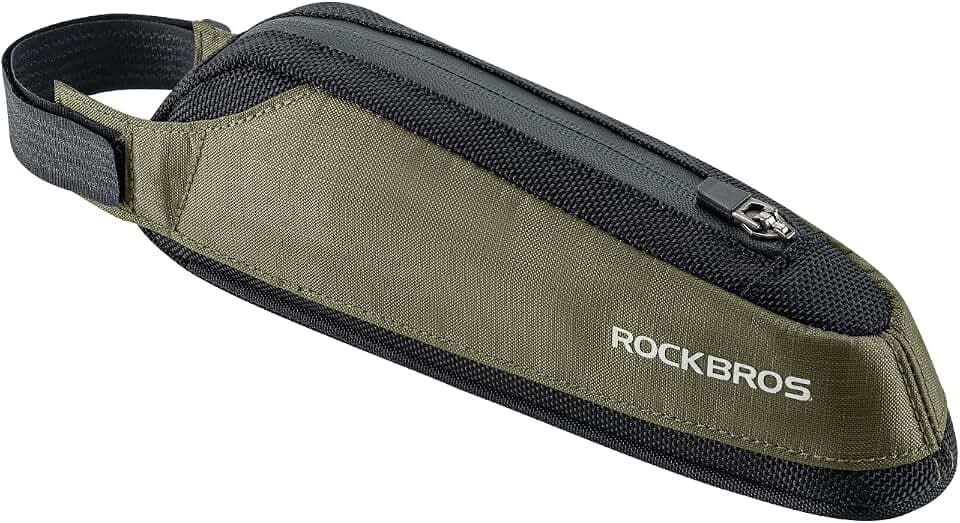 ROCKBROS Bike Frame Bag Top Bike Tube Bag Small Aerodynamic Green