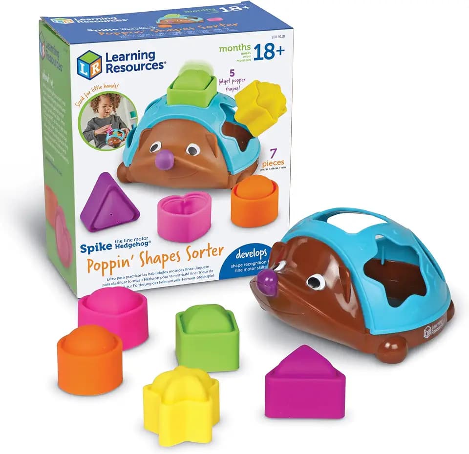 Learning Resources Spike the Fine Motor Hedgehog Poppin' Shapes Sort