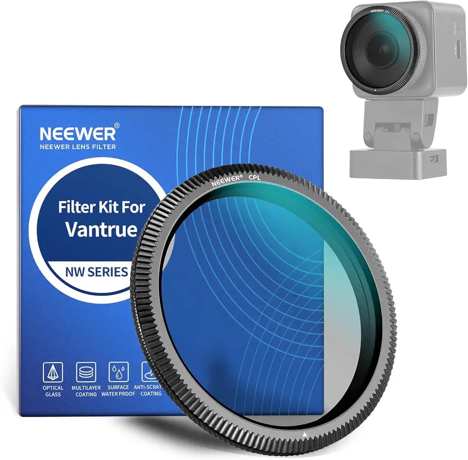NEEWER 40mm CPL Filter kompatibel mit Vantrue N4 Pro N5 E1Pro E1 E2 E3 E1Lite S1 Pro N2X Dash Cam, ultraschlanker, Einstellbarer Zirkularpolfilter, reduziert Glanz/Reflexionen, verstärkt den Kontrast