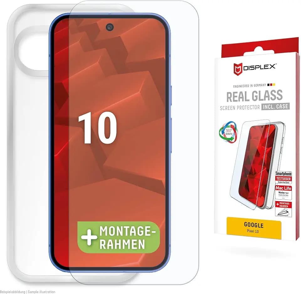 Schutzglas + Schutzhülle für Google Pixel 10 (10H), Eco-Montagerahmen
