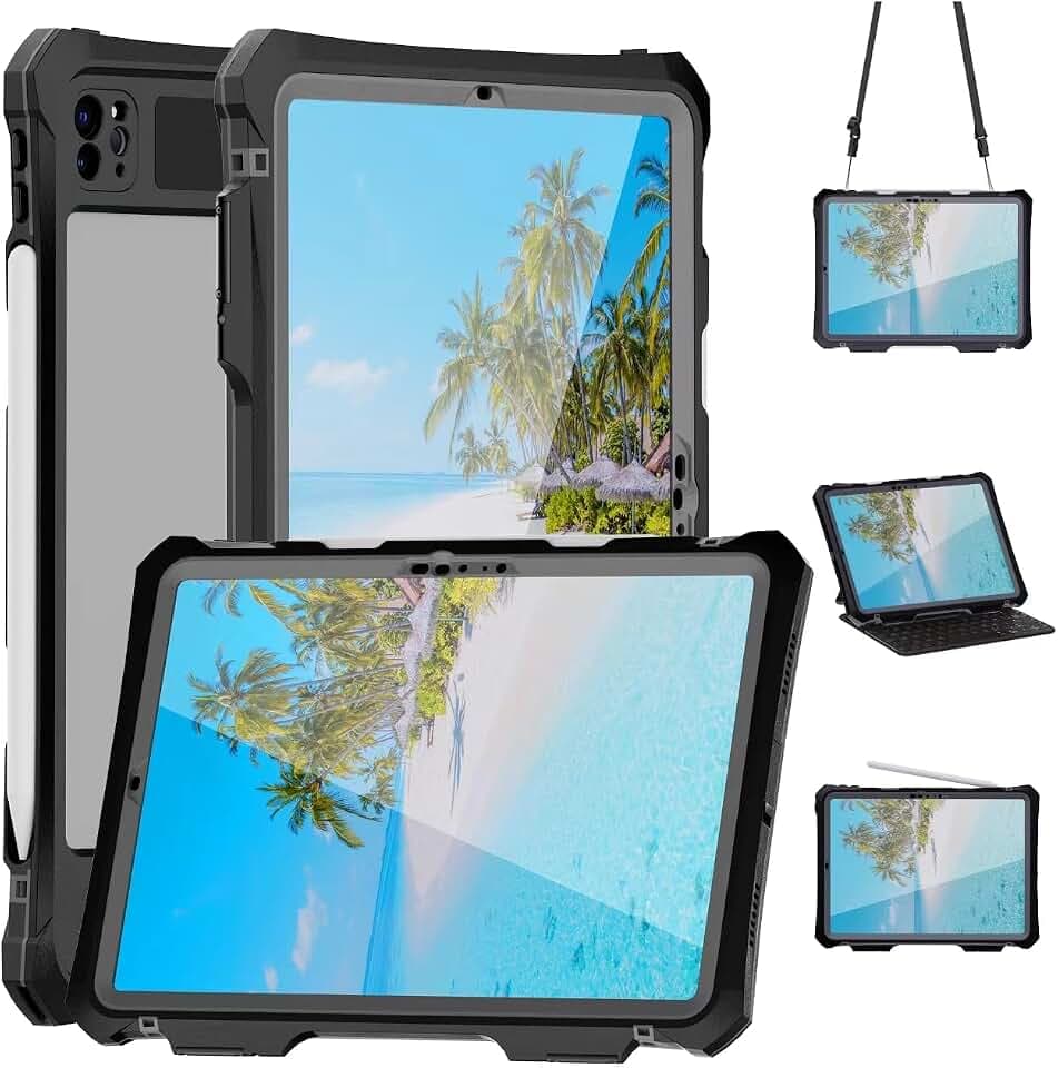 Fit with iPad Pro 11 inch M4 2024 M5 2025 Waterproof Case Protective