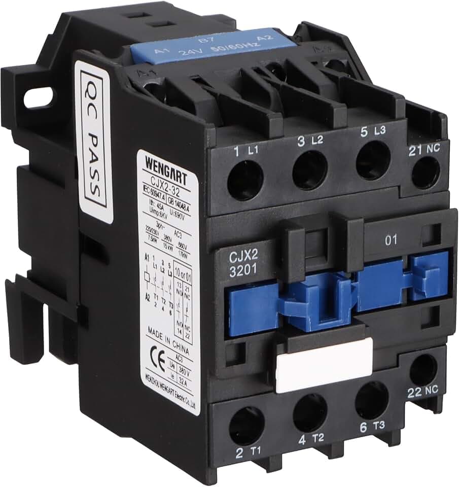 Wengart AC-Schütz CJX2-3201,AC24V 3NO1NC 32A, stärken Sie Ihre elektrischen Systeme,Präzisionstechnik für Motoren,Beleuchtung und Klimatechnik, Einfache Installation,Langlebige Leistung
