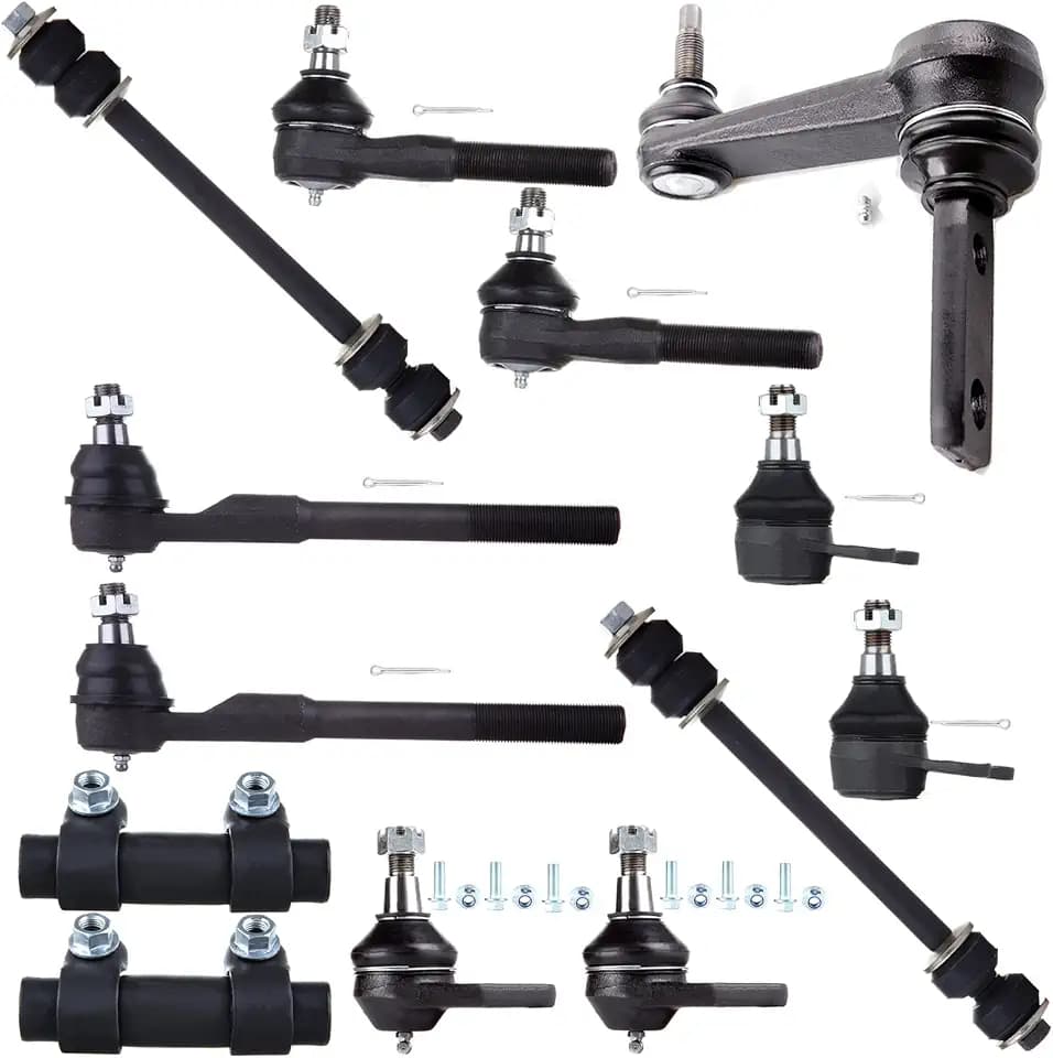 SCITOO 13PC Front Suspension Kit for Dodge Ram 1500 2000-2001 Front Sway Bar Links Adjusting Sleeve Upper Lower Ball Joints Idler Arm Inner Outer Tie Rod Ends Auto Parts