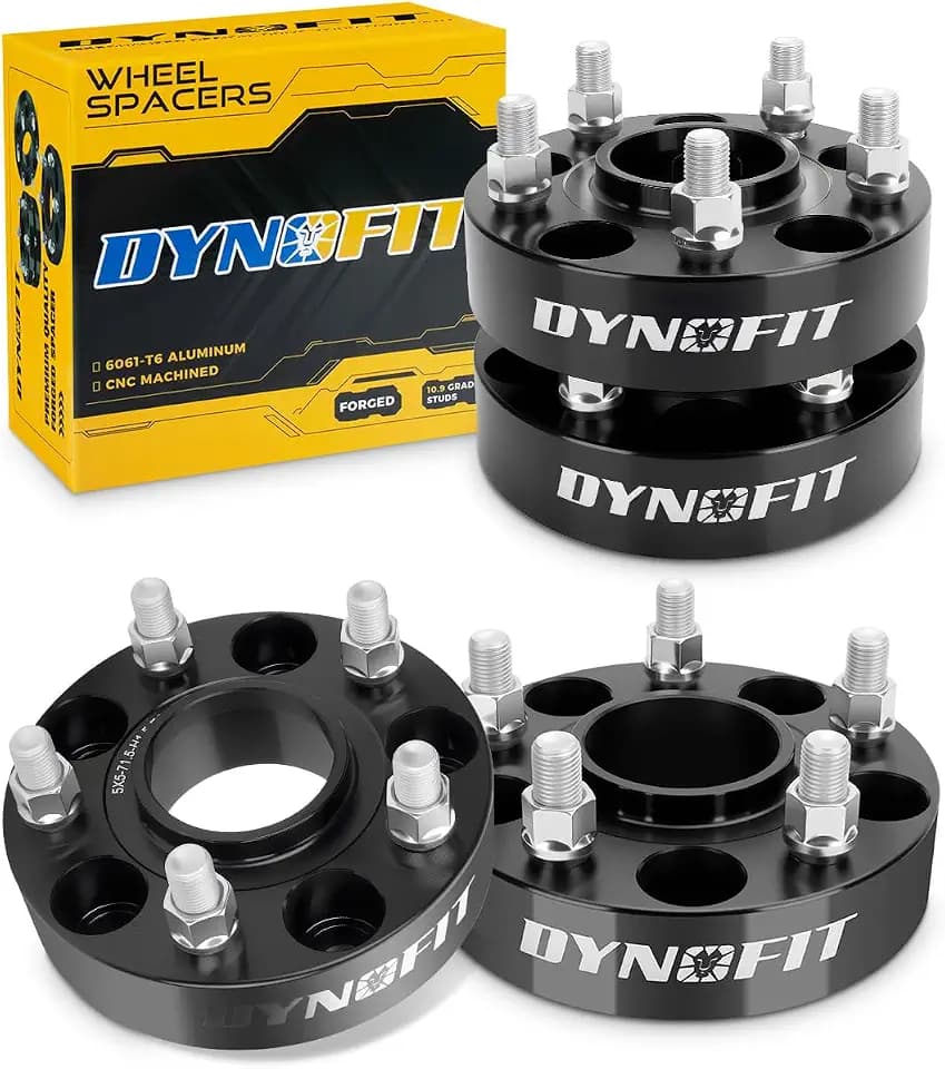 dynofit 1.5" Wheel Spacers for Je/ep JL JT WK WL, 5x5(5x127) HubCentric 71.5mm Thread M14x1.5 for 2018-2026 Wrangle, 2011-2026 Grand Cherokee, 2019-2026 Gladiator, 4 Pcs Forged Aluminum Spacers