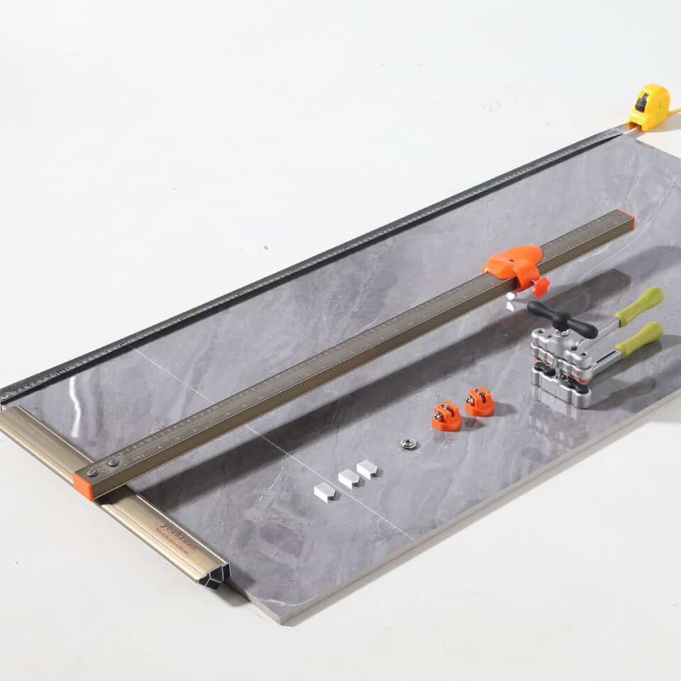 90cm Porzellan-Fliesenschneider-Set Professionelles mit super großem Fliesenschneider (kann 180 cm schneiden), Große Super-Power-Zange, 3 Schneidklingen und 3 Ritzräder