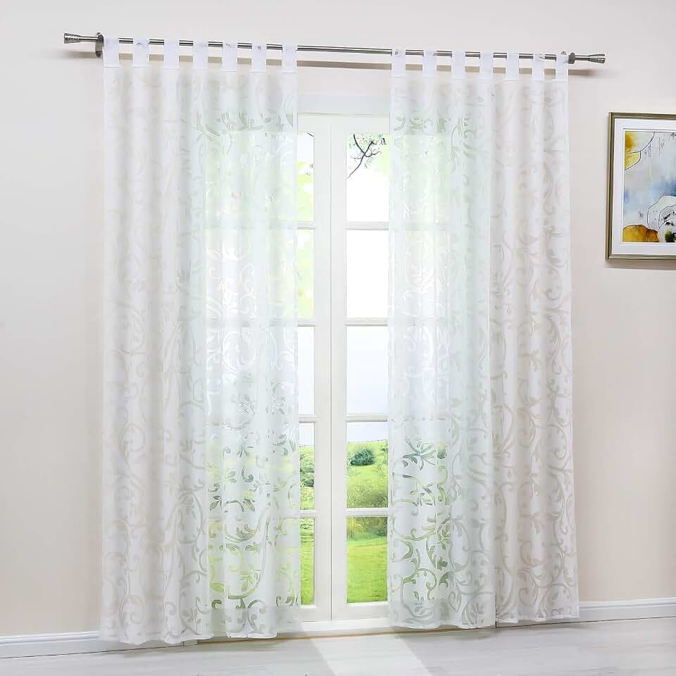 HeichkelL Voile Gardinenschal mit Schlaufen, 1PC Store BxH 140x245cm Weiß