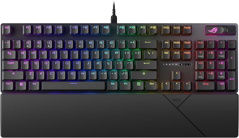 ASUS Gaming Keyboard ROG RX Optical Switch ROG Strix Scope II RX/RXRD/US/ABS Waterproof and Dustproof for Long Lasting Durability Domestic Authorized Dealer