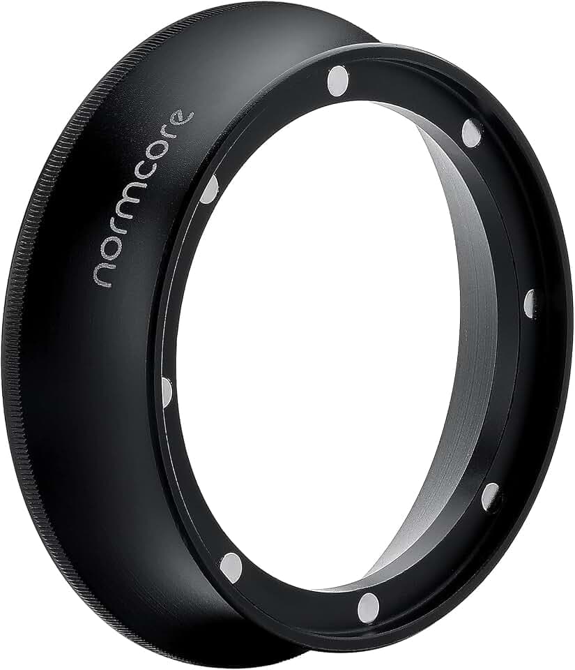 Normcore 51mm Magnetic Dosing Funnel, Espresso Dosing Ring, 18mm Anodized Aluminum with 8 Neodymium Magnets Compatible with 51mm Delonghi Decica Portafilter, Black