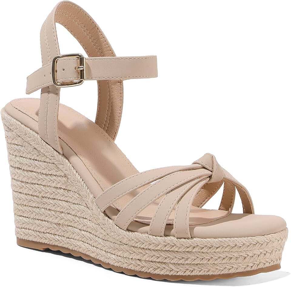 mikarka Wedge Heels Sandals for Women: Open Toe Platform Espadrilles Wedges