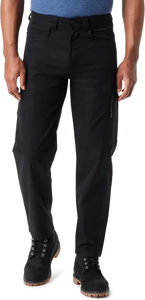 BASS Outdoor Men's Essential Water Repellent Tech Zip Cargo Pocket Tapered Leg Pant Standard