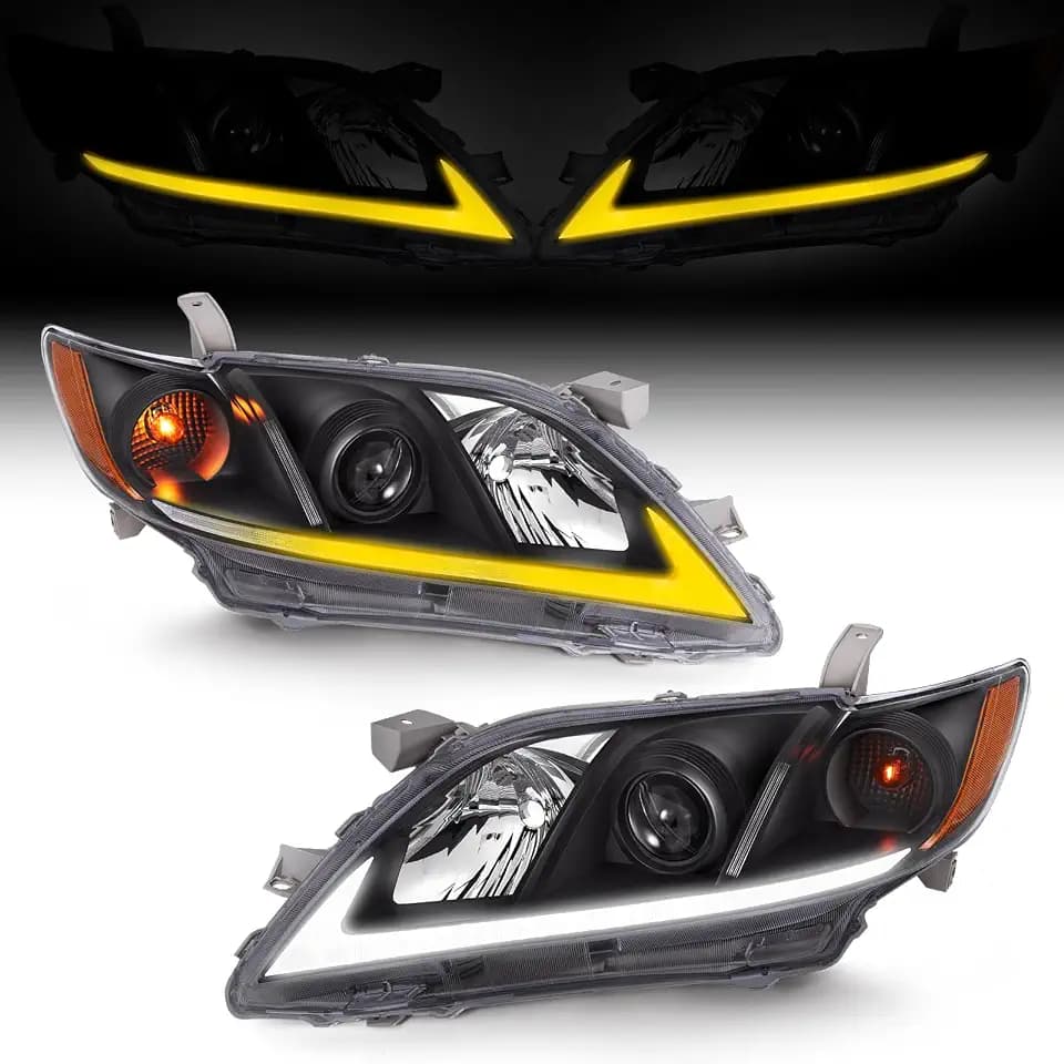 ELH LED DRL SEQ Headlight Assembly Fit for 2007-2009 Toyota Camry (Pair)